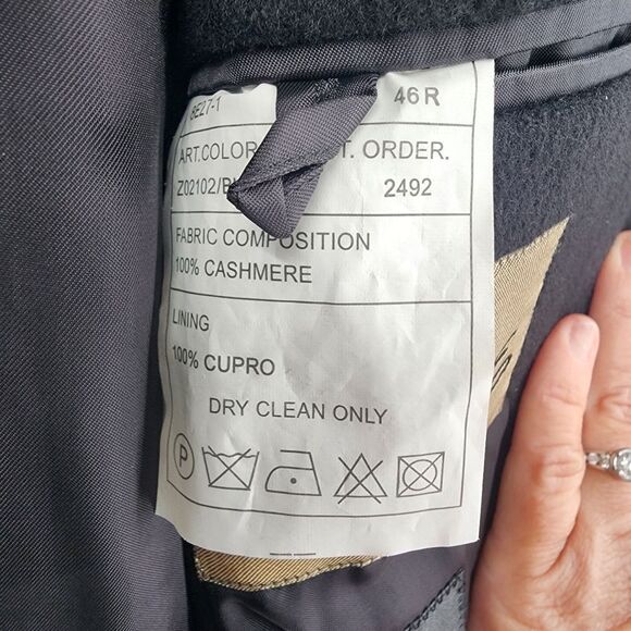 Baroni Mens 100% Cashmere Long lenght black Blazer Jacket Size 46R - Picture 9 of 9